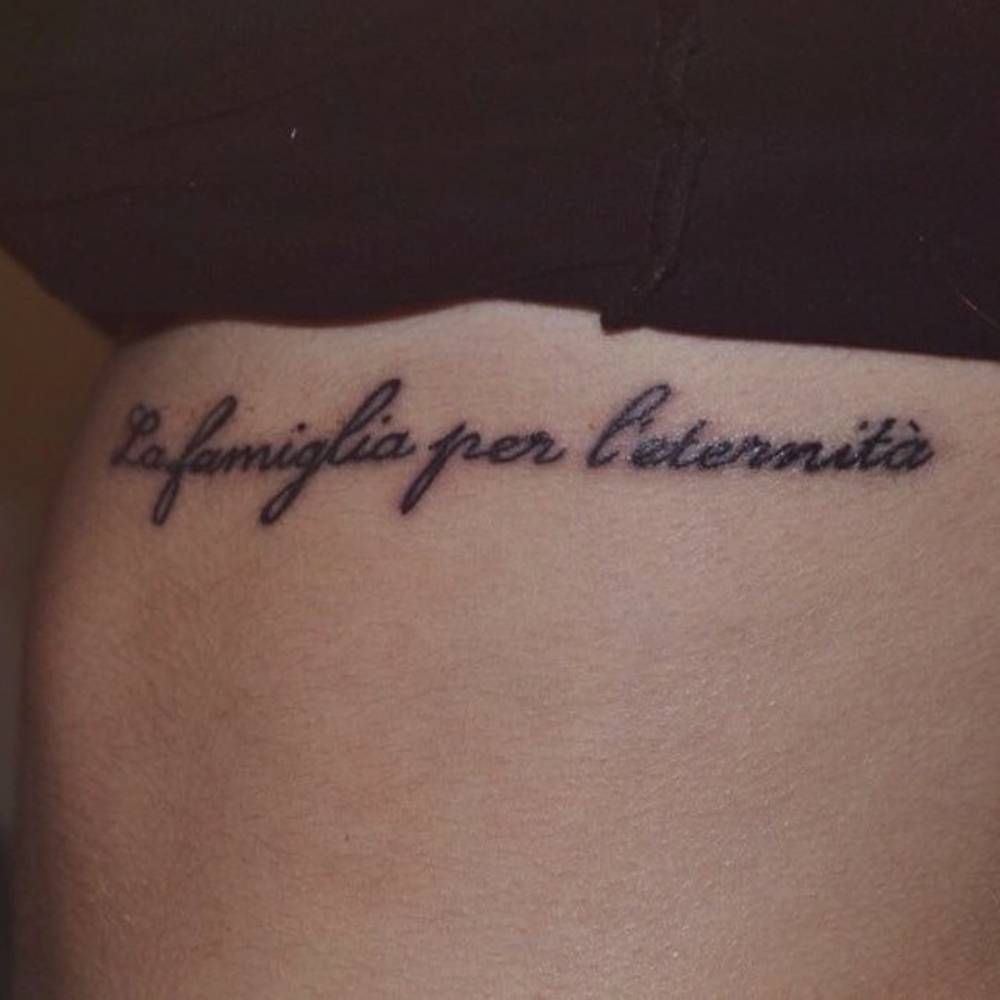 Side Tattoo Saying "La Famiglia Per L'eternità", Which 1000_x_1000_jpg