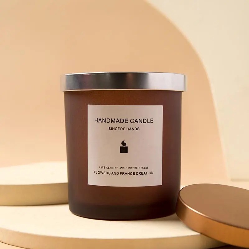 China 7.5oz 11oz Luxury Amber Heat Resistant Glass Jars for Candles