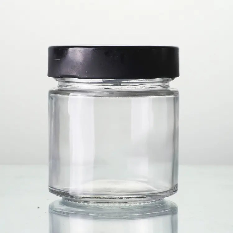 China Top Quality Mason Jar Glass 257ml clear storage glass ergo jar