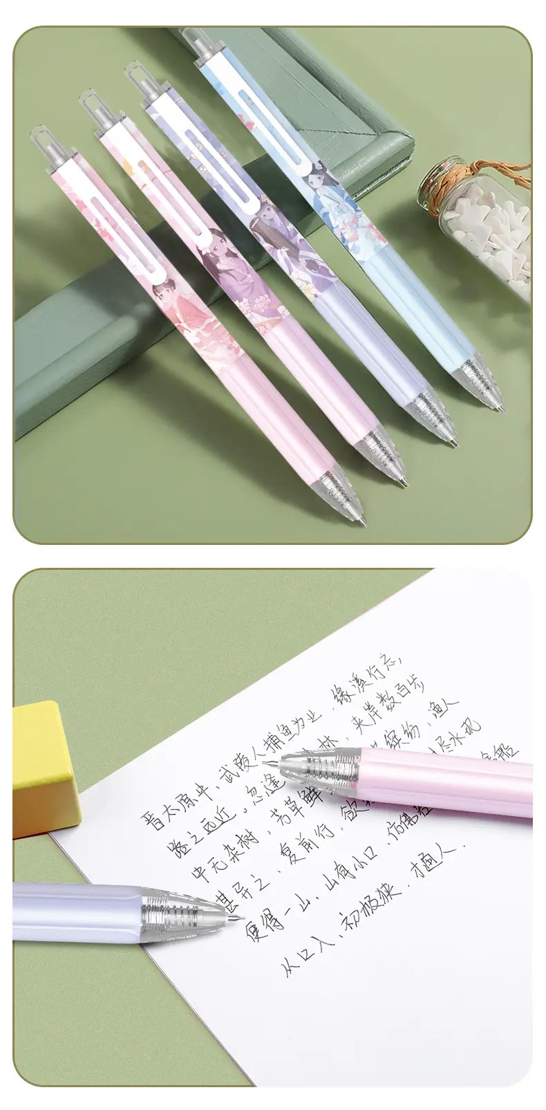China 0.5mm ST Tip Scroll of Anecdote Retractable Gel Ink Pen Manufacture and Factory BeifaGroup