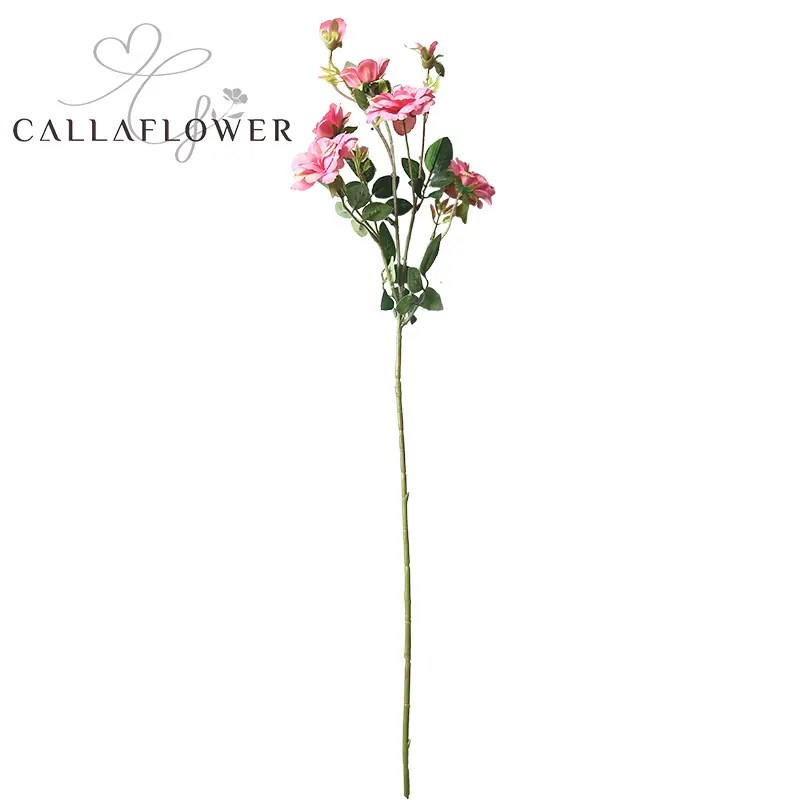 Wholesale MW15188 Cheap Artificial Plastic Flower Single Rose Mix Color