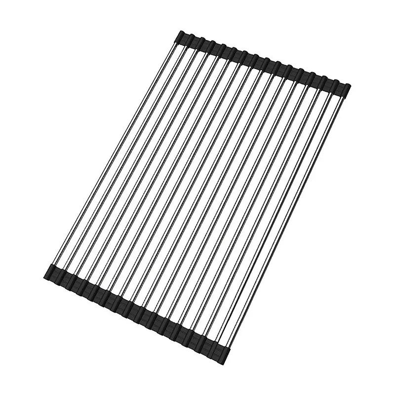 China Hot Sales Stainless Steel 304 Silicone Foldable Roller Mat Drain