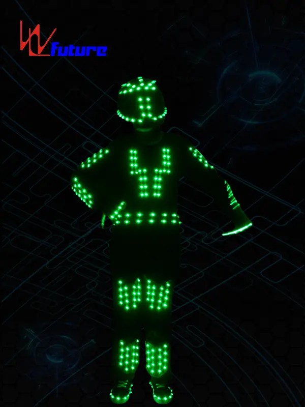 China Factory Cheap Led Skeleton Costume LED Robot Jumpsuit with