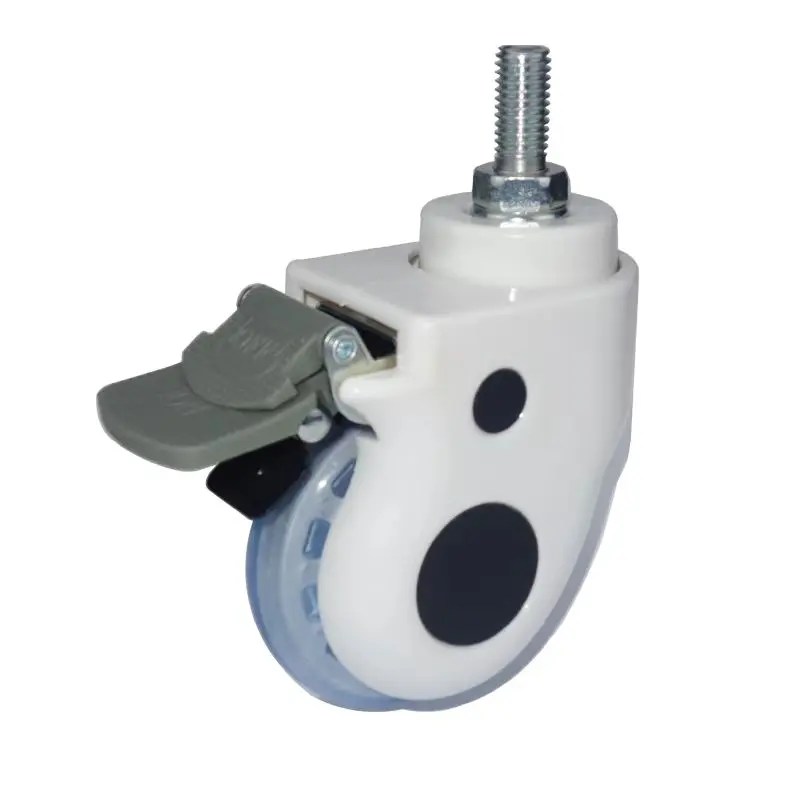 China Grey TPR Round Swivel Heavy Duty Medical Plastic Hospital Bed