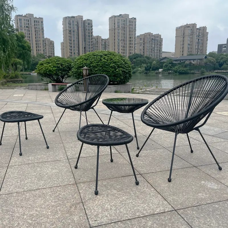 China Outdoor Rope Furniture Set Sun Chair Set Wicker Furniture Set