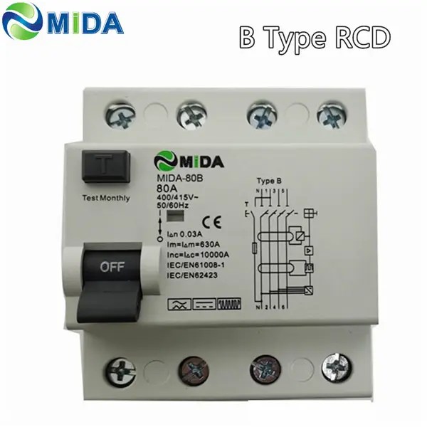 China Type A & Type B RCD Manufacturers and Factory, Suppliers Mida