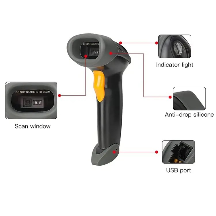 China CCD Wireless handheld barcode scanner Point of Sale MINJCODE