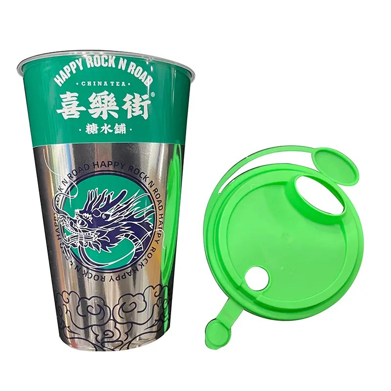 Wholesale Plastic milk tea cup with customizable lid Manufacturer and Supplier Chama