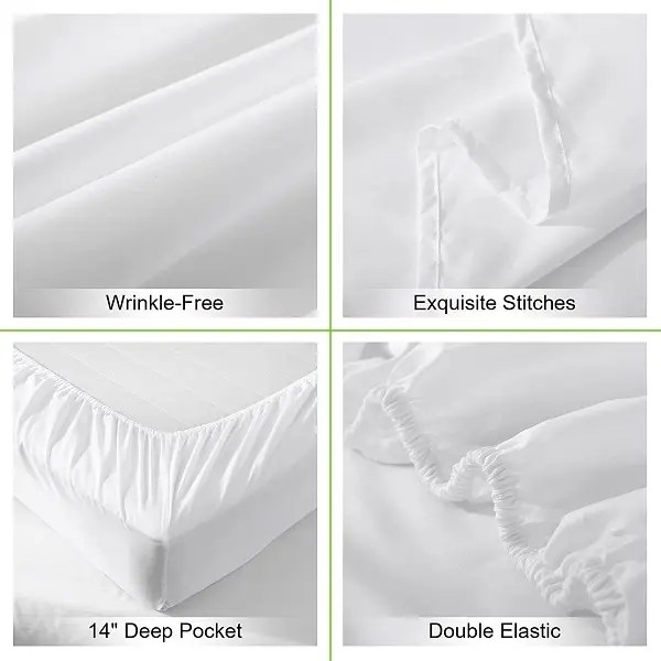 Wholesale White Queen Sheets Set 4 Piece Hotel Luxury Super Soft 1800