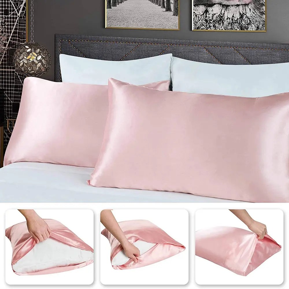 Wholesale Satin Pillowcase for Hair and Skin Coral Pillowcases Soft Luxury Satin Pillowcase with