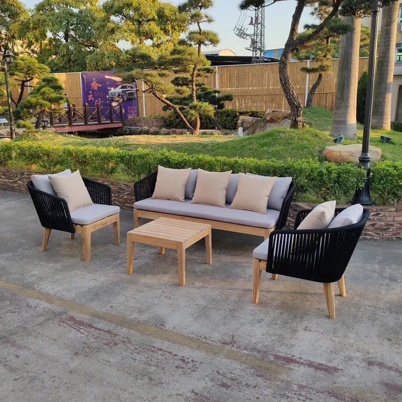 China Outdoor Patio Bench Wood Bench, Patio Loveseat Rope Bench factory