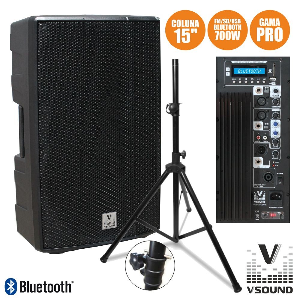 Coluna VSound VSSPRO15APUSBPACK