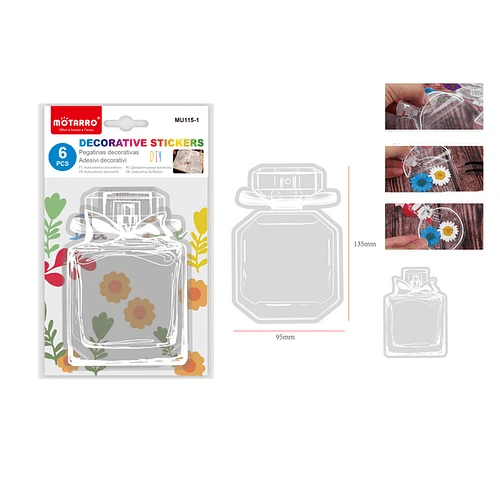 Sticker frasco decorativo transparente 95x135 mm
