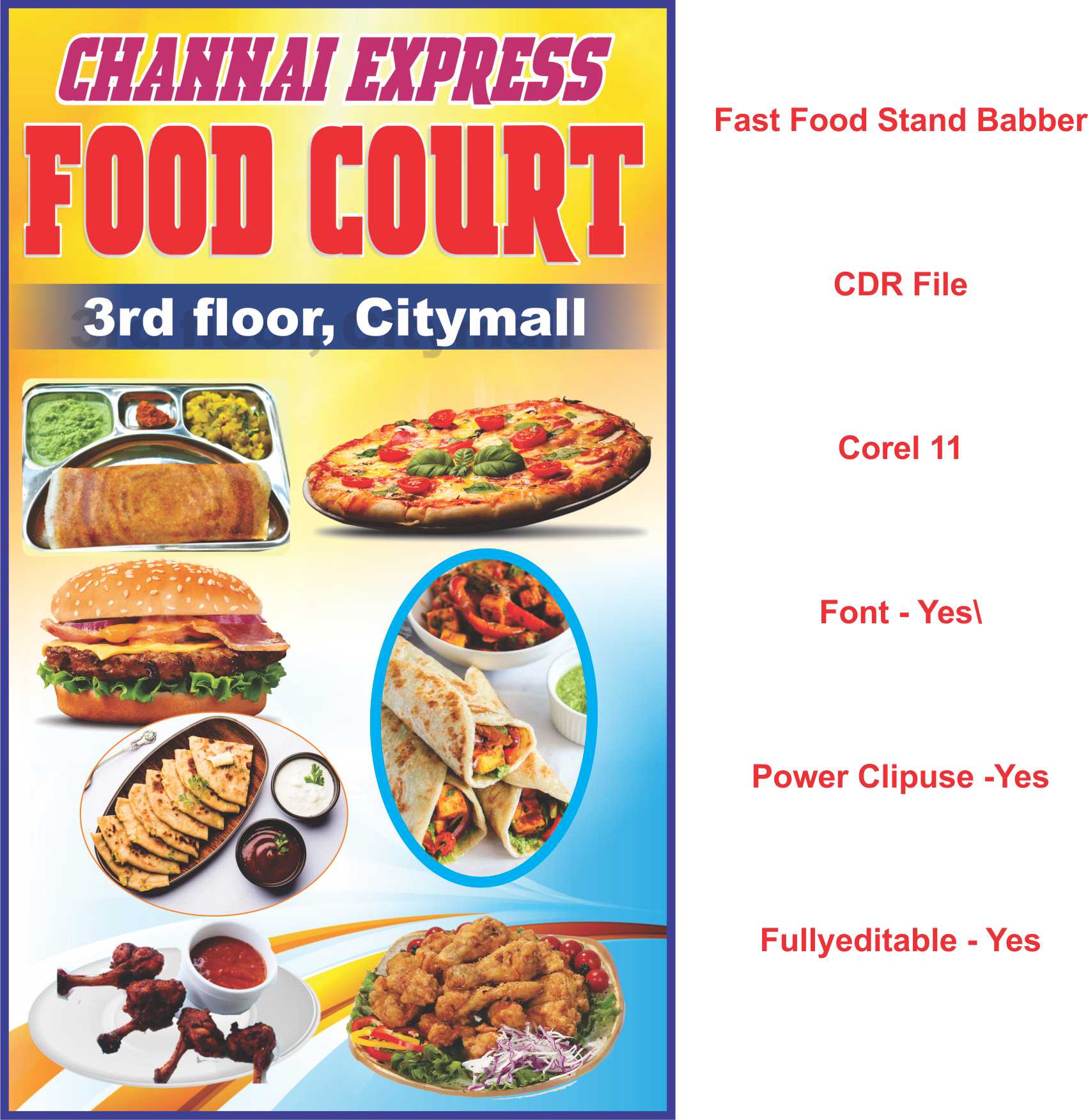 Fast Food Stand Banner Design CDR