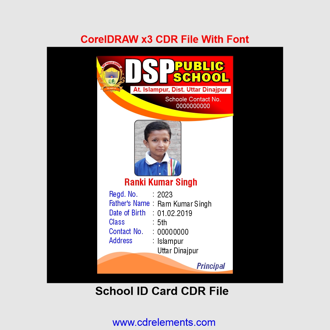 School ID Card CDR File