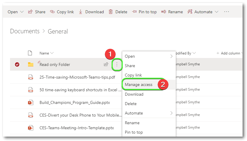 Microsoft Teams How to Create a Read Only Folder in the Files Section