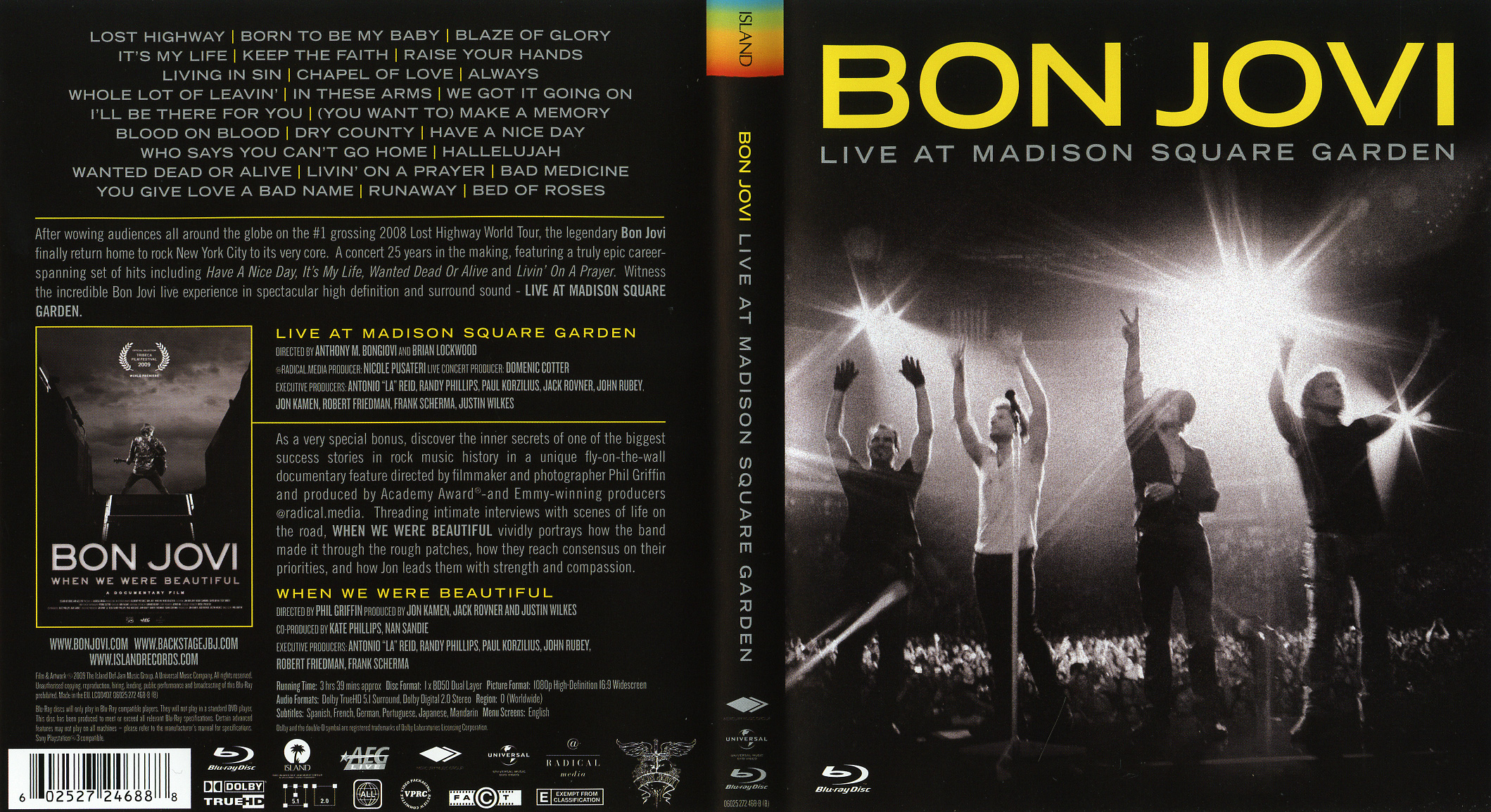 Bon Jovi Live at Madison Square Garden (BluRay) CD Sniper Reference