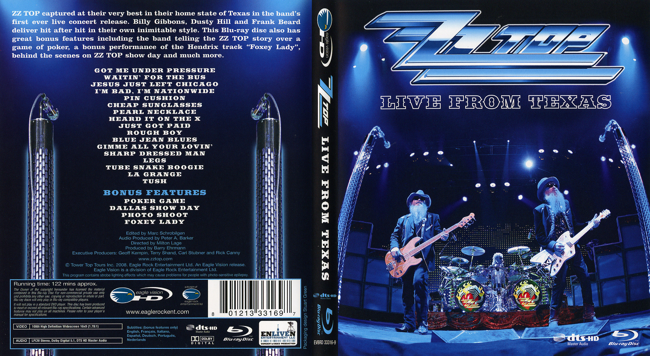 ZZ Top Live from Texas (BluRay) CD Sniper Reference Collection of