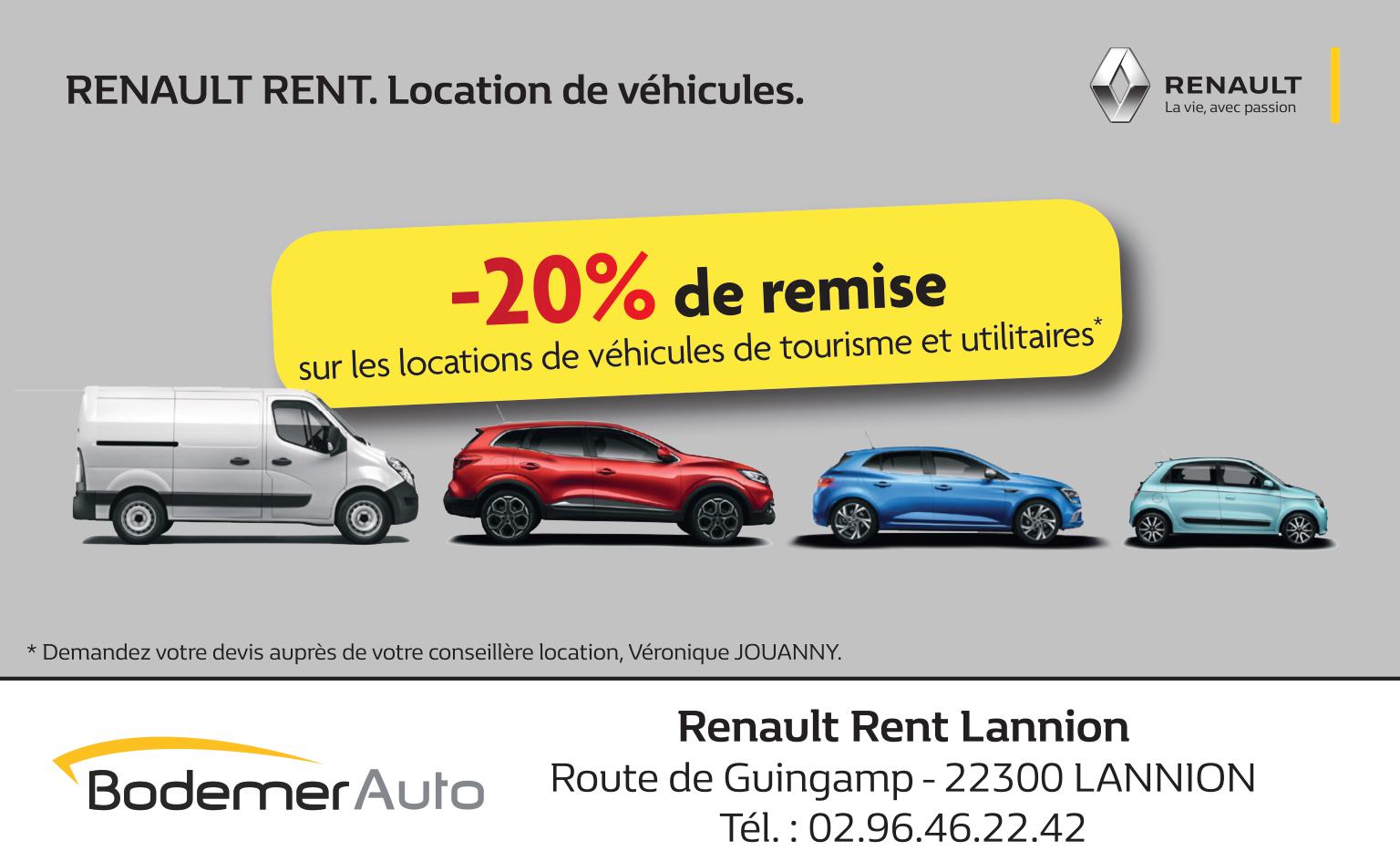 Renault Rent Location de véhicules cote de granit rose en Bretagne