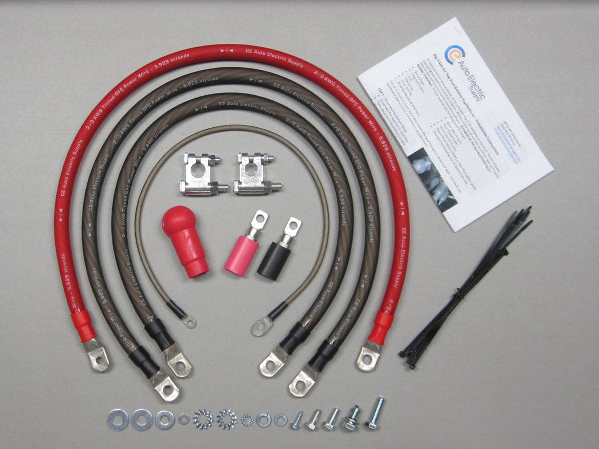 2/0 AWG Big 3 Upgrade Kit for Top Post Batteries CE Auto Electric Supply
