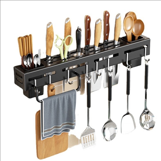Kitchen Pro Wall Rack Black 60cm Cebu Home and Builders Centre