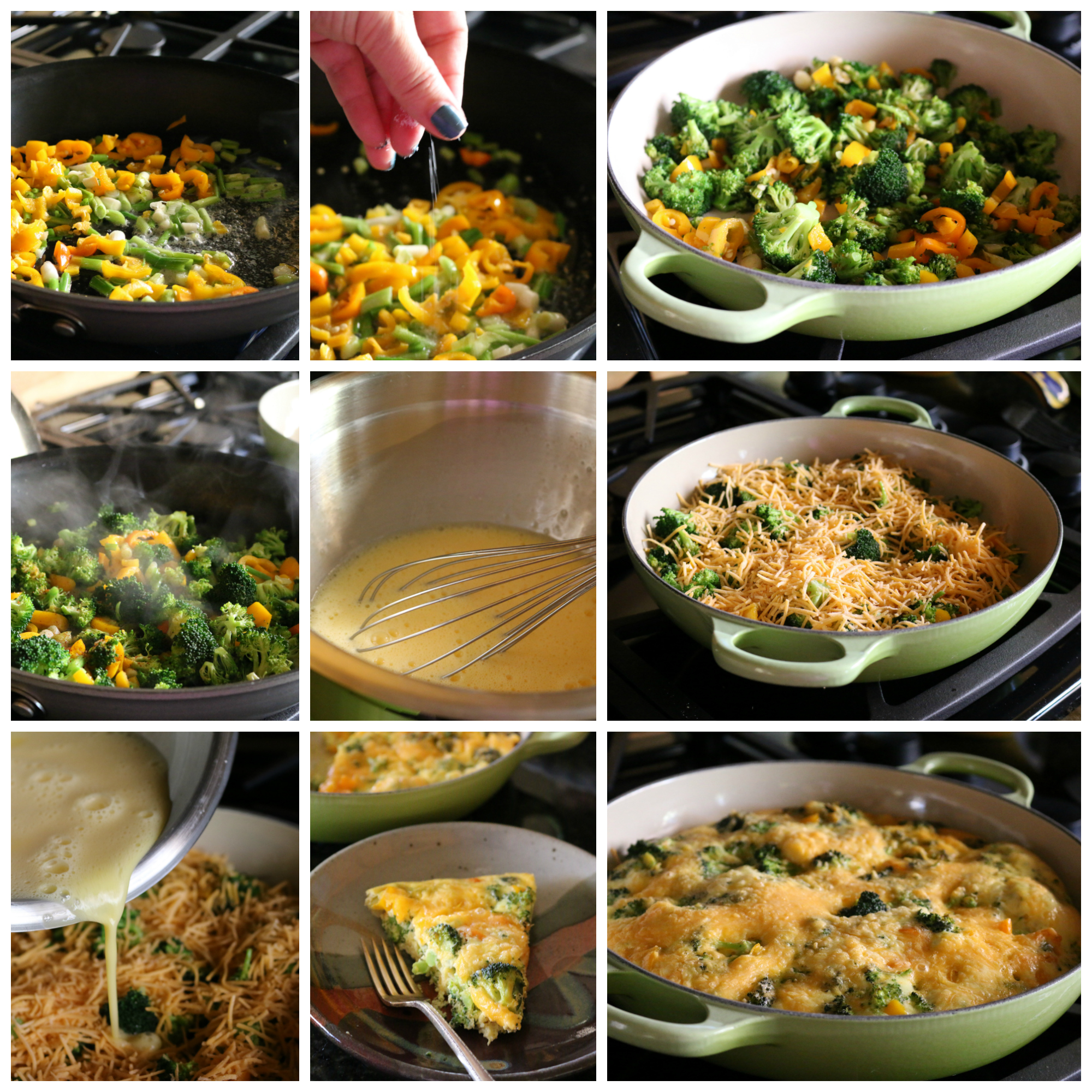 Cast Iron Broccoli and Cheddar Frittata