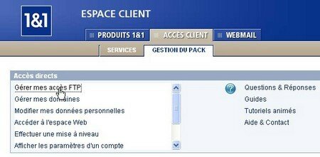 Activer le compte FTP