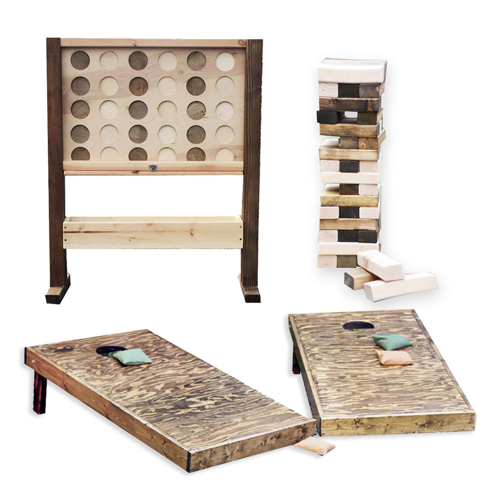 Yard Game Set Rental San Diego Cornhole Jenga Connect 4