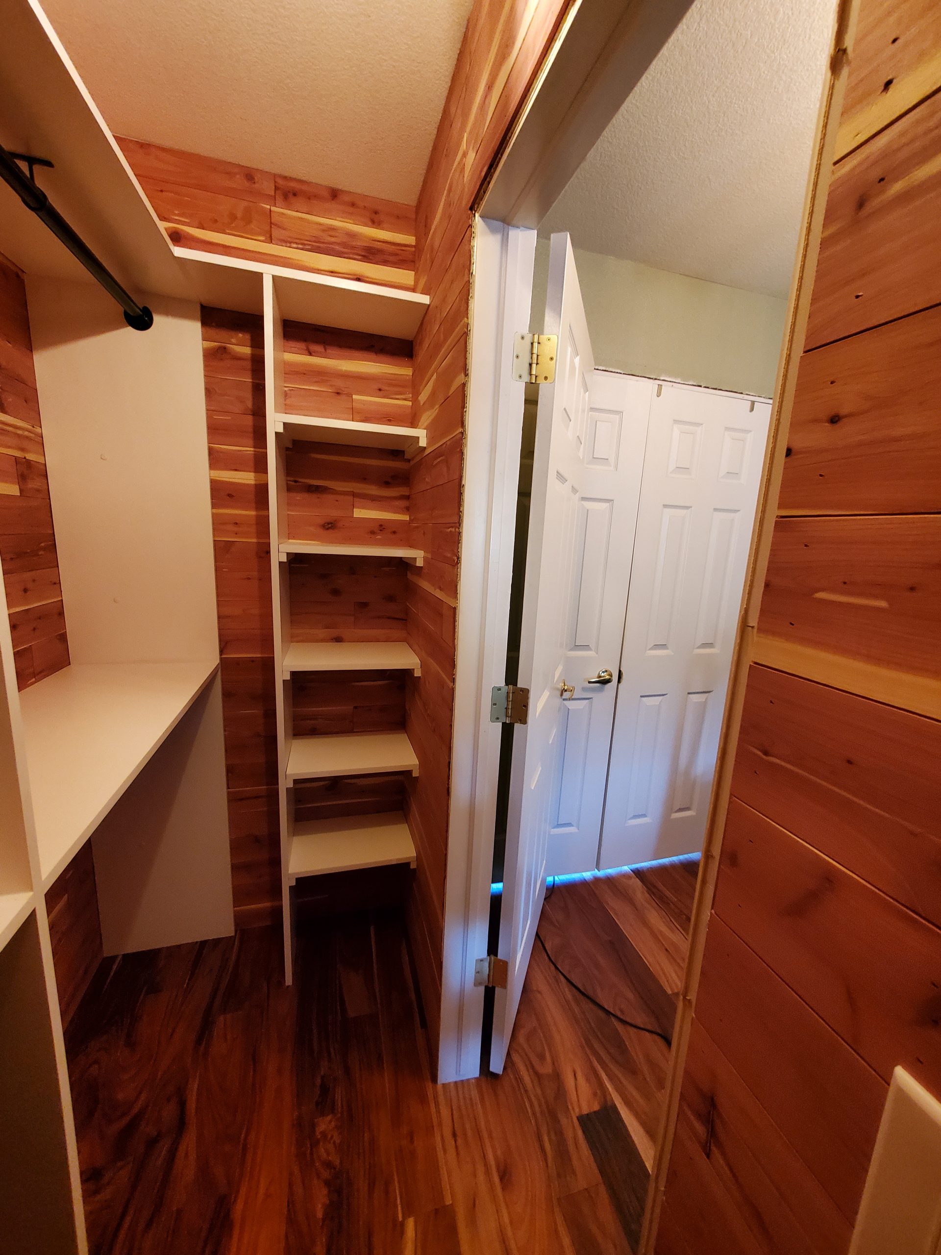 Makeover Aromatic Cedar Plank His and Her Master Bedroom Closets