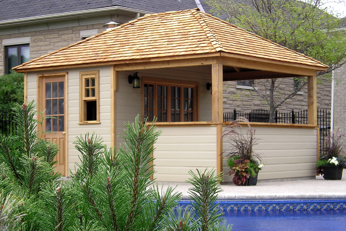 Custom Pool Cabanas, Pool House Builders & Installers Cedar Wood