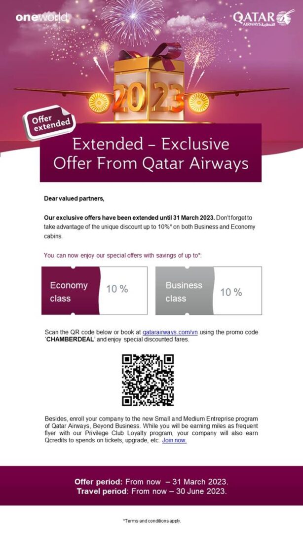 Qatar Airways special discount to CEEC Members CEEC