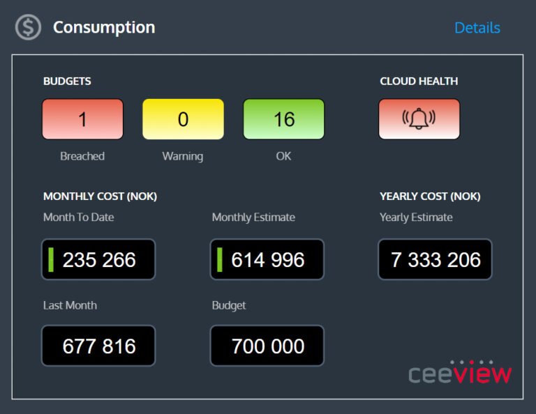 Ceeview CloudCostMonitoring