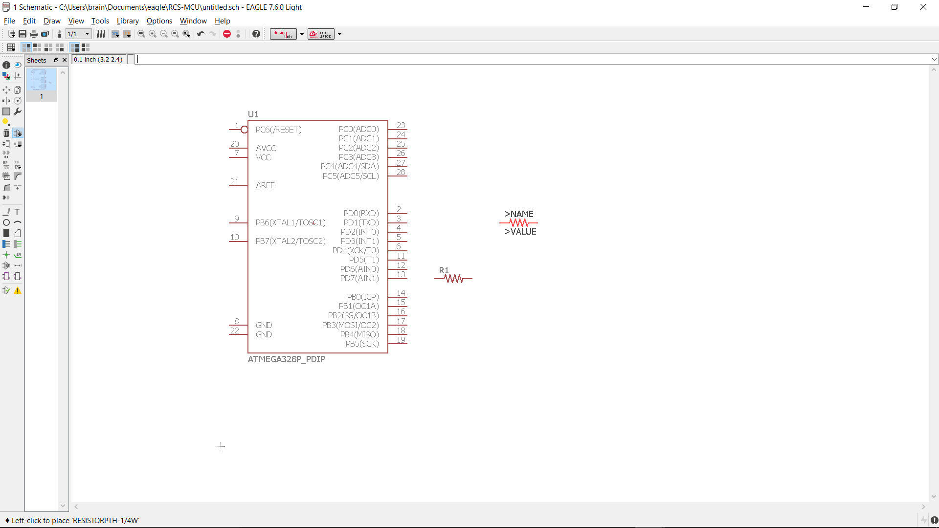 Example Schematic and Board Creation ece34002017