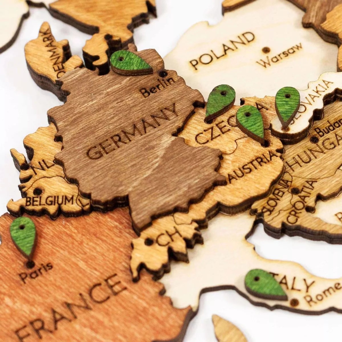 Wooden Location Markers (20 pins) 68travel