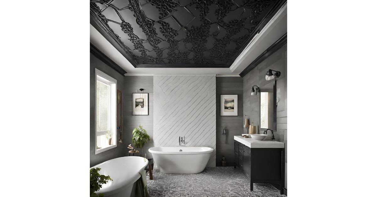 Creative black ceiling bathroom ideas for your Bathroom 2024