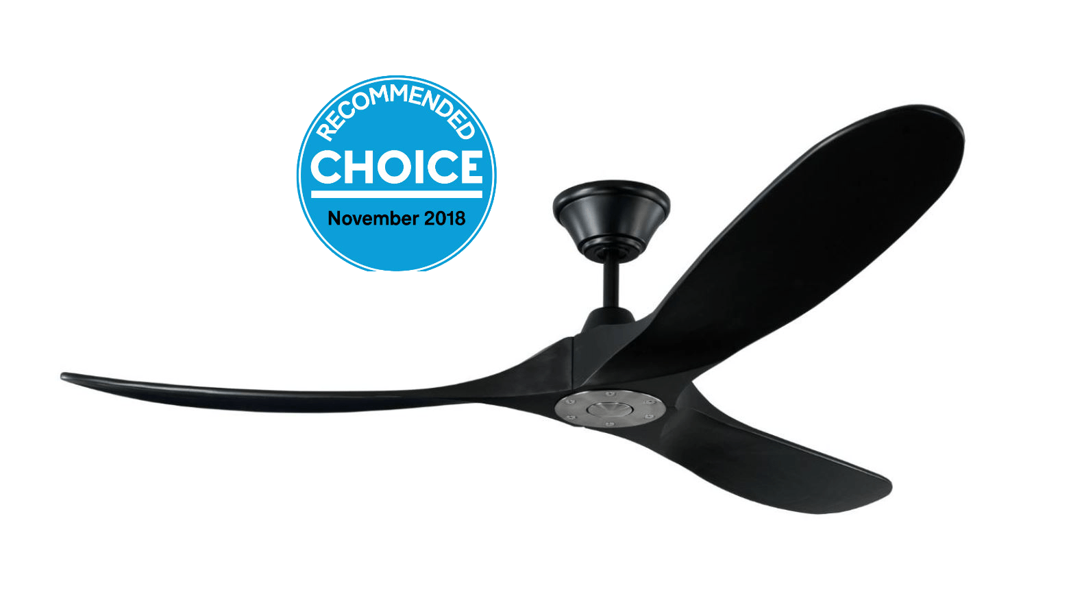 Milano SLIDER Matt Black ( solid timber) No Light CEILING FAN AUSTRALIA
