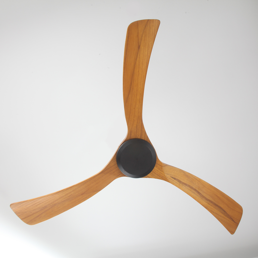 Sleeper DC Ceiling Fan 56" by Claro Matte Black with Teak Blades