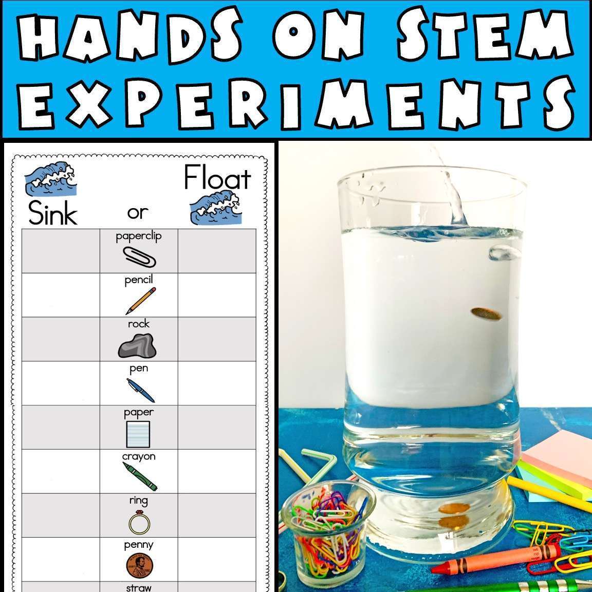 Sink or Float Worksheet Preschool Kindergarten Science Caroline Koehler at Celavora Education
