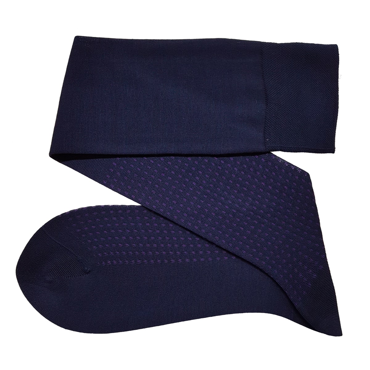 NAVY BLUE PURPLE SQUARE DOTS SOCKS Celchuk