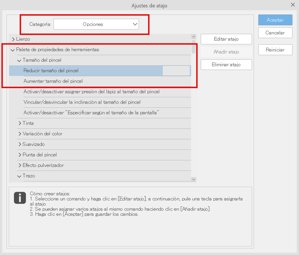 제어점 도구를 사용하여 제어점을 이동하고 선 너비를 수정하는 키보드 단축키가 있습니까? CLIP STUDIO ASK