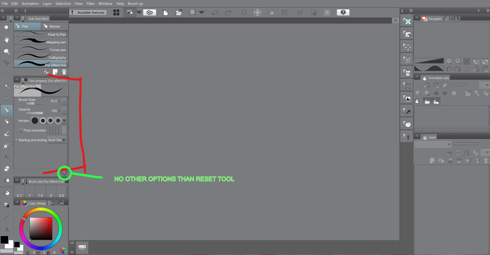 No stabilizer CLIP STUDIO ASK