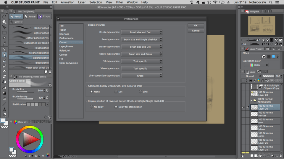 Brushsize Cursor cause brush lag. CLIP STUDIO ASK