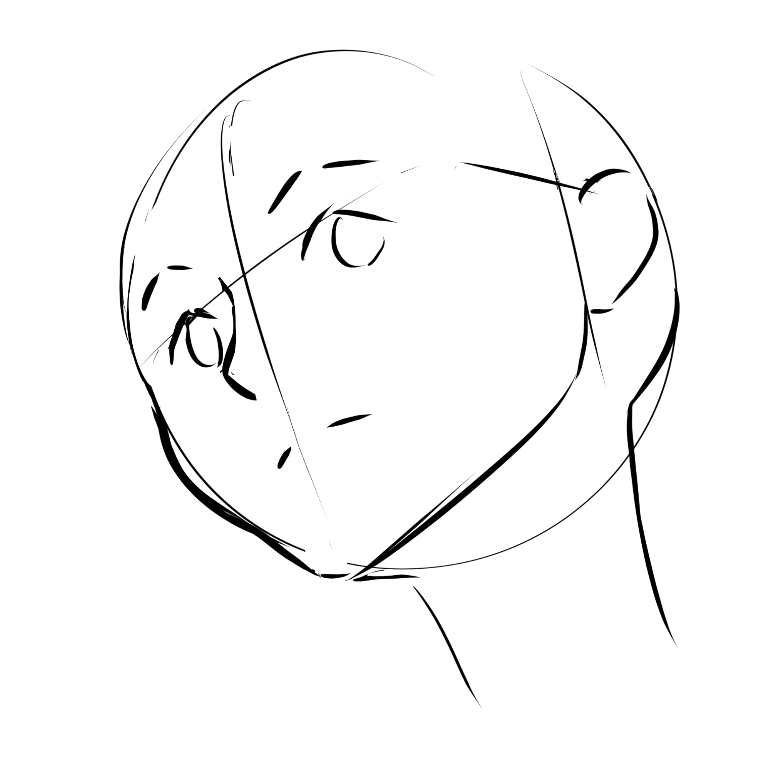 Eyes Looking Down Drawing