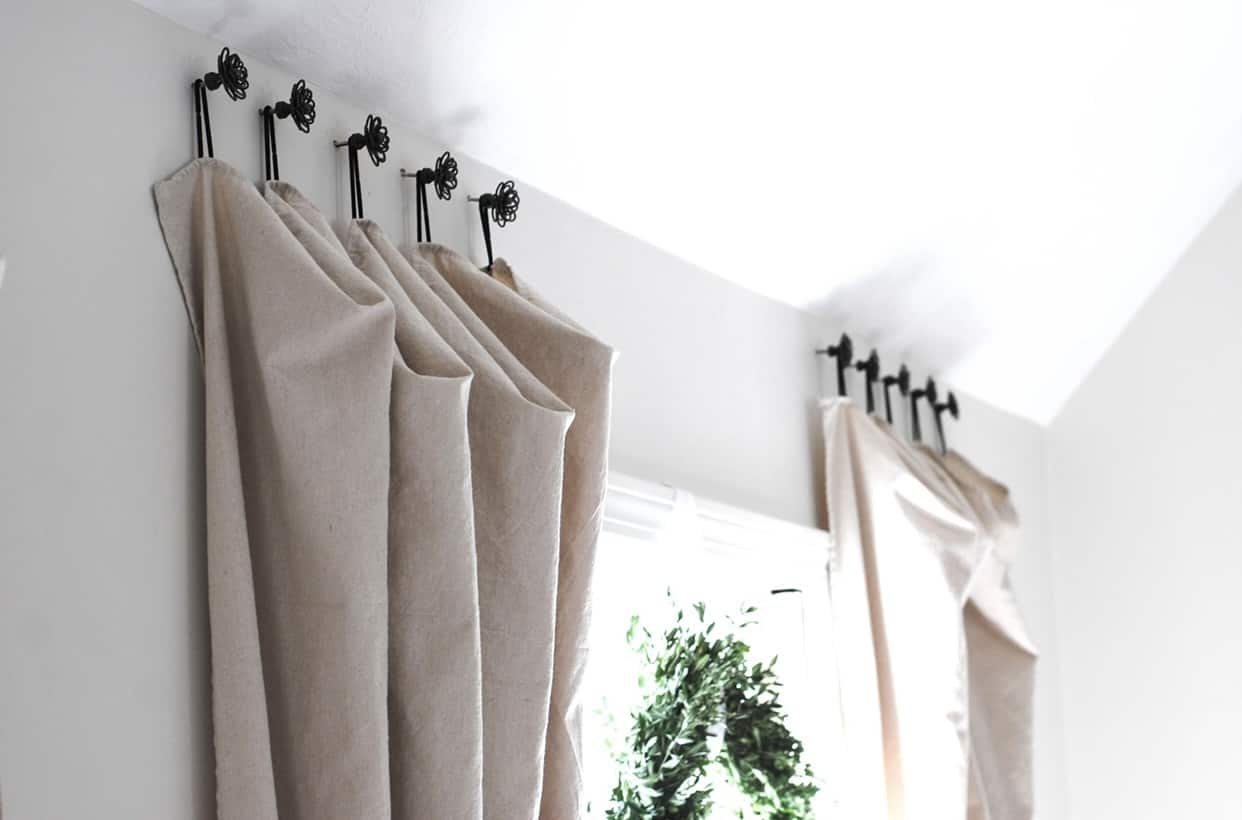 DIY Drop Cloth Curtains with a Twist (No Rods, No Sewing Required