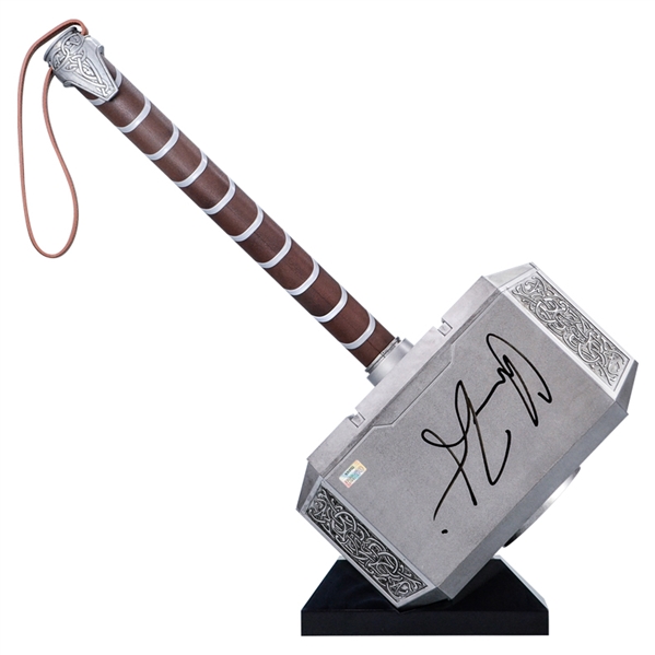 Lot Detail Chris Hemsworth Autographed Hasbro Marvel Legends Avengers Thor Prop Replica 11 Hammer