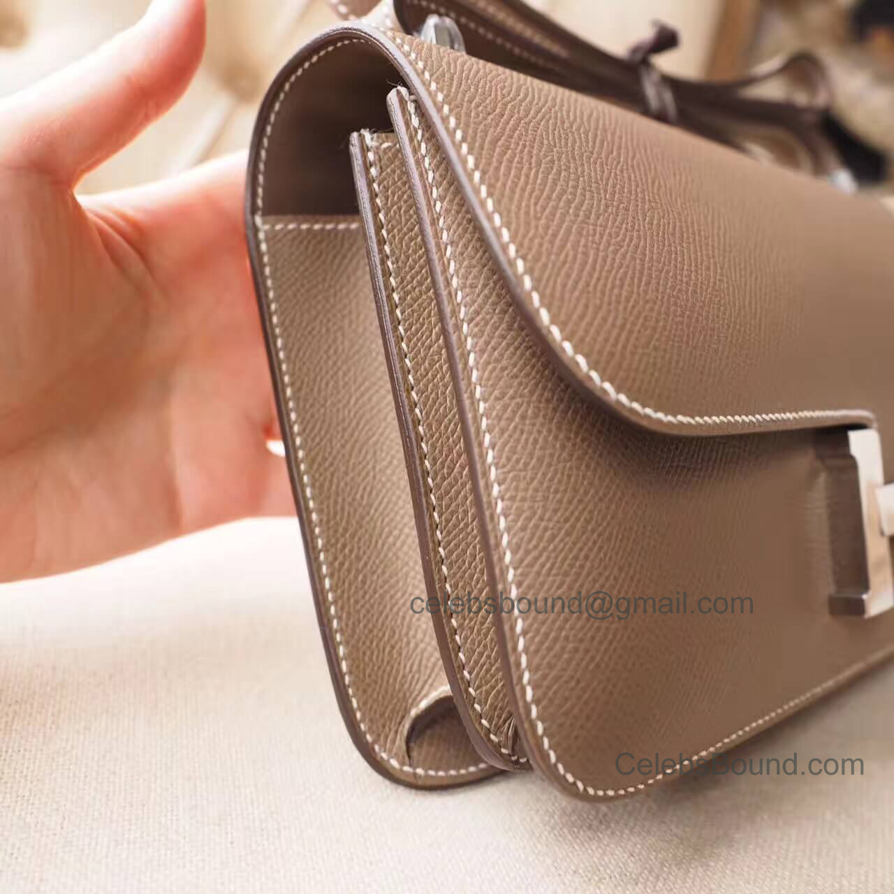 Hermes Constance Elan 25 Bag in ck18 Etoupe Epsom PHW