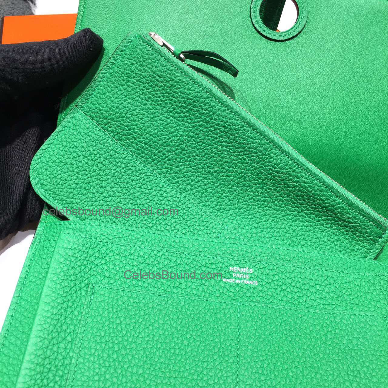 Hermes Dogon Combined Wallet Handmade in 1k Bambou Togo Calfskin PHW