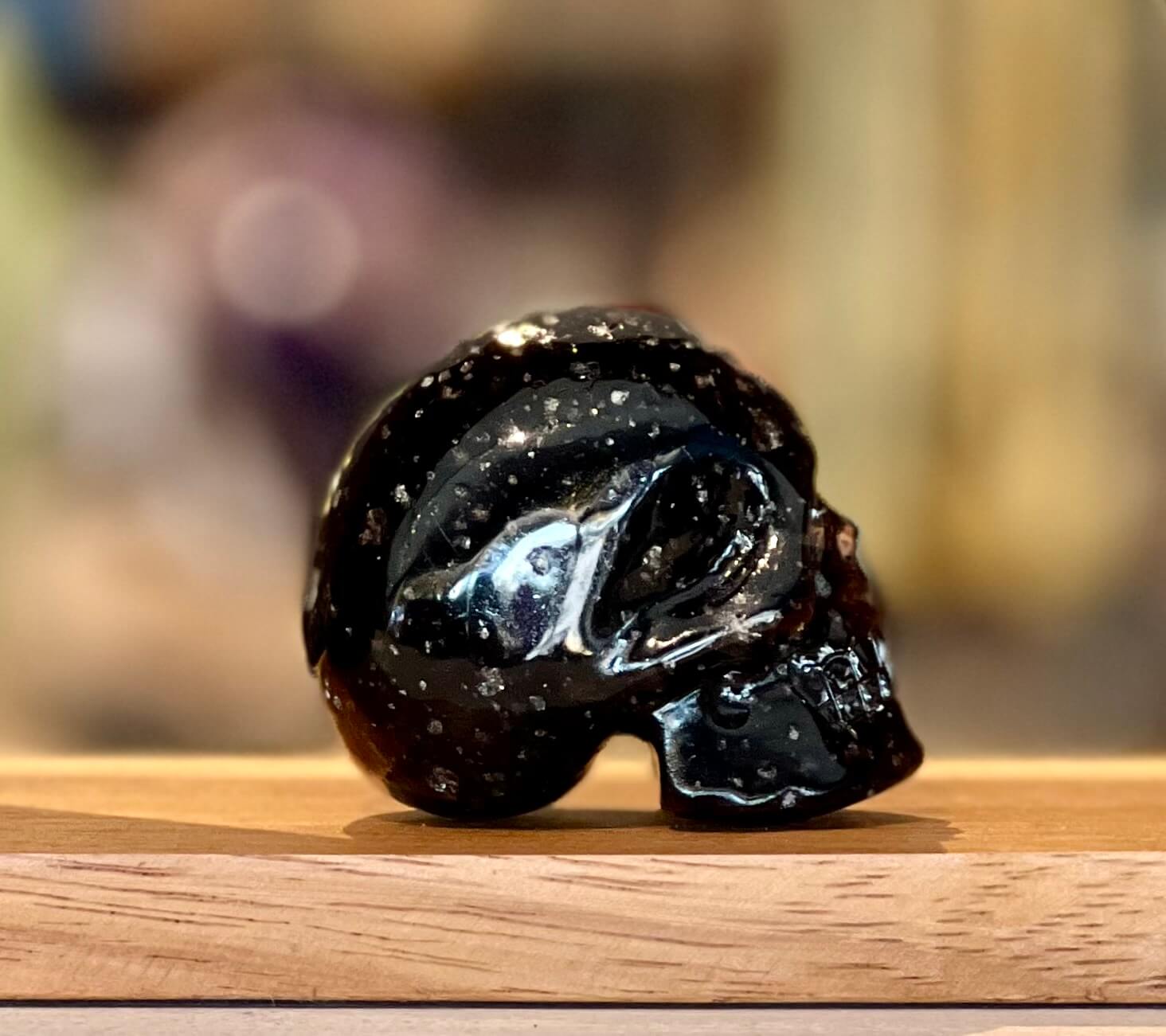 Galaxy Obsidian Skull Rare Obsidian Healing Crystals, Psychic Readers