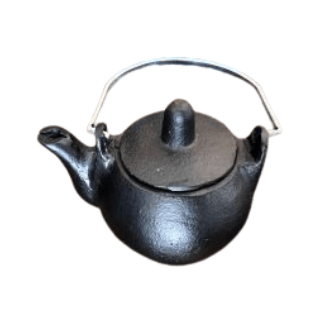 Cast Iron Tea Kettle Ritual Altar Herbs Healing Crystals