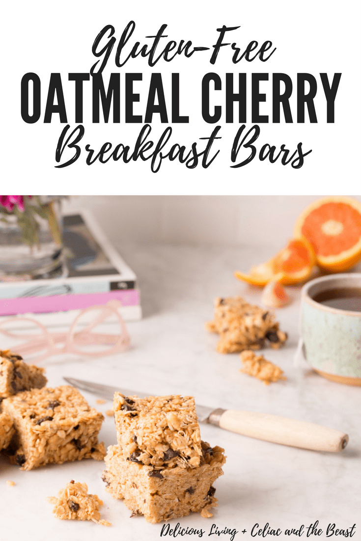 GlutenFree Oatmeal Cherry Breakfast Bars Celiac and the Beast